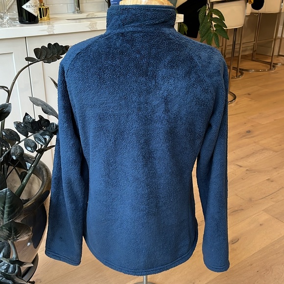 EUC The North Face Mossbud blue sherpa high neck fleece 1/4 zip w side pockets. - Picture 5 of 7